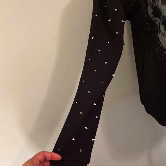 Forever 21 Studded Moon Sweater w/studs on sleeves.  Size small great condition - Picture 3 of 7